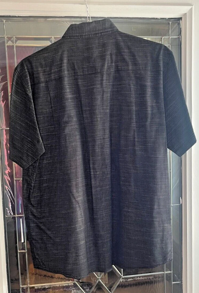 Beverly Hills Polo Club Men's L Grey/Black Short Sleeve Button Up Shirt - Image 3 of 4