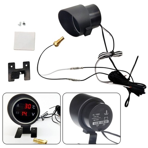 Roter Digitaler Auto LKW Wasser Temp Anzeige mit Voltmeter 2 in 1 Mit Garantie - Bild 1 von 8