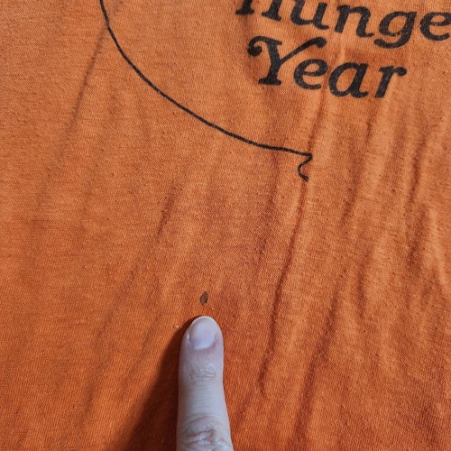 Camiseta De Colección 1975 Harry Chapin Naranja Año Mundial del Hambre - RARA - Ver Notas ☮️ - Imagen 6 de 9