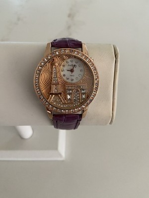 Wrist Watch Evening In Paris in Brown Purple Black White New Battery Working