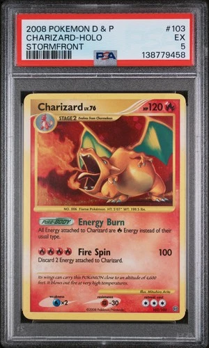 2008 POKEMON DIAMOND & PEARL STORMFRONT #103 CHARIZARD-HOLO PSA 5