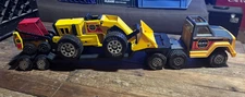 Mini Tonka / Play People: Stones Gravel Quarry Set, Lowboy. Loader and Bobcat