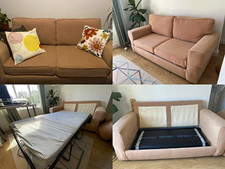 2-Seater Sofa Bed with pull out bed frame with mattress