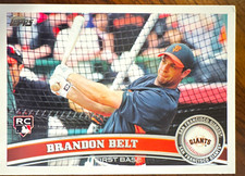 Topps 2012 Brandon Belt #605 San Francisco Giants Rookie Card. rookie card picture