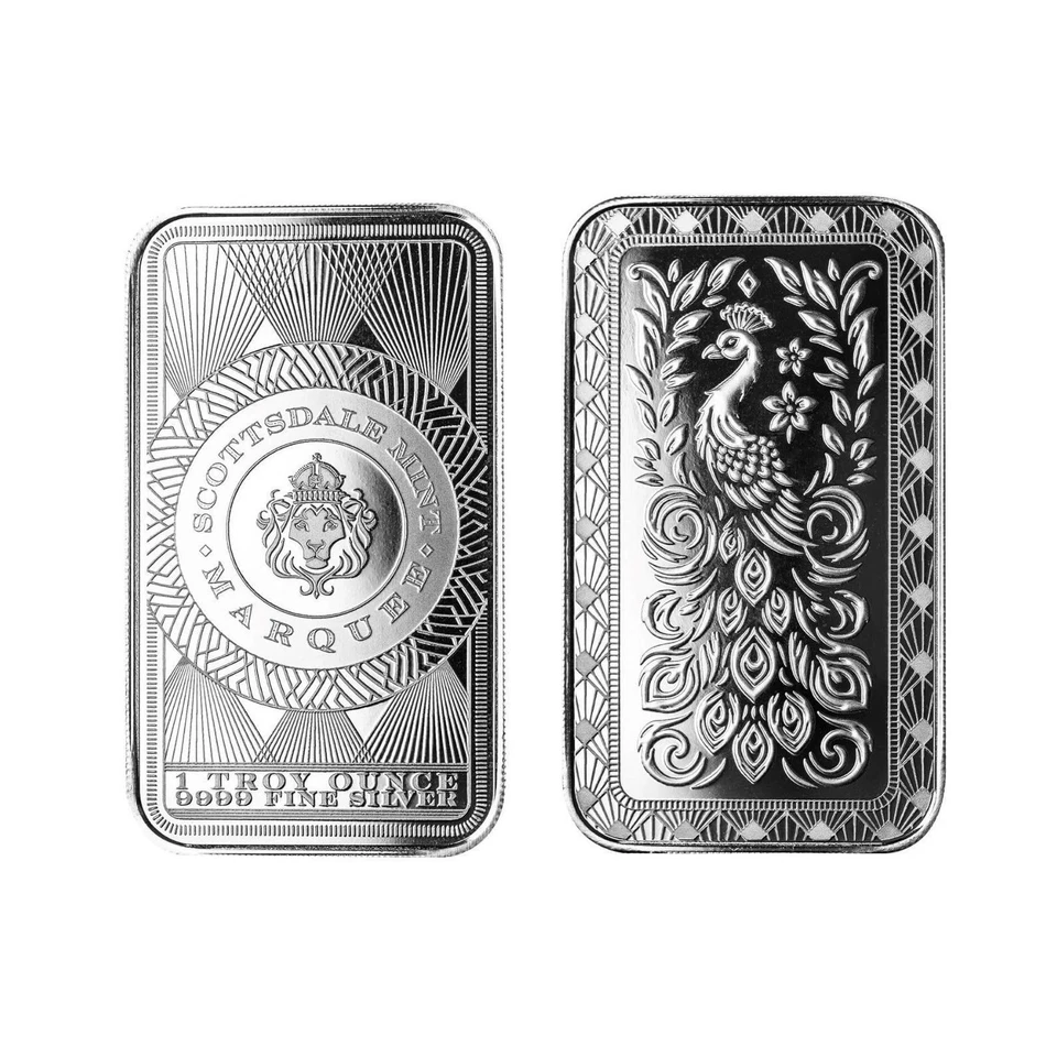 Barra de plata Scottsdale Marquee Peacock de 1 oz Foto 4 de 4