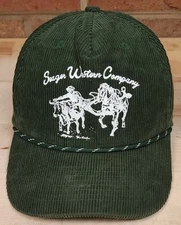 Seager Western Company Green Corduroy Snapback Hat Cap