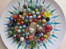 1 lb Lot of Mixed Marbles Shooters Agates Glass Variety 21