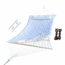 Mesh Hammock,Cotton Rope hammocks with Pad Chains Hooks Tree Straps fit Stand...