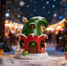 Christmas Village House Lighted Indoor Decorations Christmas hat House with LED