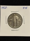1921 Standing Liberty Silver Quarter FINE Rare/Scarce Key Date, Old Grey Skin