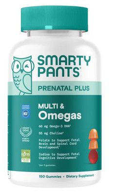 Smarty Pants Prenatal Plus Multi & Omegas, 150 Gummies