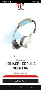 New Cordless Homace Foldable Neck Fan with Cooling and Heating USB Rechargeable