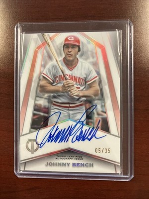 2026 Topps Tribute Johnny Bench Pillars OT Game Auto 5/35 Jersey Match PTGA-JB