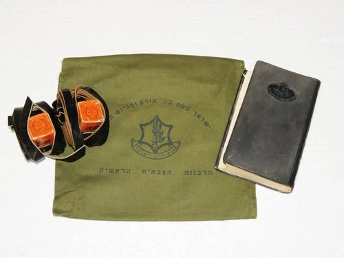Authentic 1968 IDF Military Tefillin & Tanakh Bible Set Israeli Army Judaica
