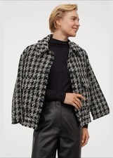 H M Houndstooth Tweed Jacket Size XS