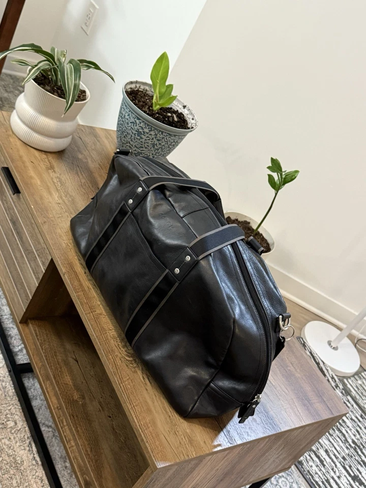 Bolso de Lona Coach 100% Cuero Genuino Boston Negro - Bolso de Viaje Grande - CoachCRT Foto 3 de 4