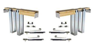 DOUBLE  Pocket Door Frame Kits with  Soft Close  and  Soft Open -  2 x 4