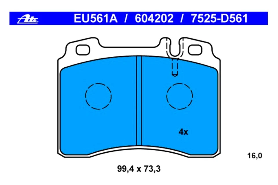 For Mercedes-Benz E420 94-95 ATE Original Semi-Metallic Front Disc Brake Pads — 第 2/4 张图片