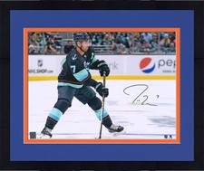 Framed Jordan Eberle Seattle Kraken Signed 16x20 Navy Skating Photograph