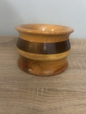 Artisan Handcarved Wooden Segmented Hardwood Bowl Signed and Dated