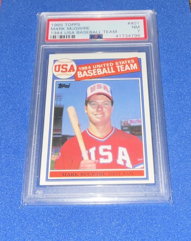 Topps 1985 Mark McGwire 1984 USA Baseball Team RC #401 PSA 7