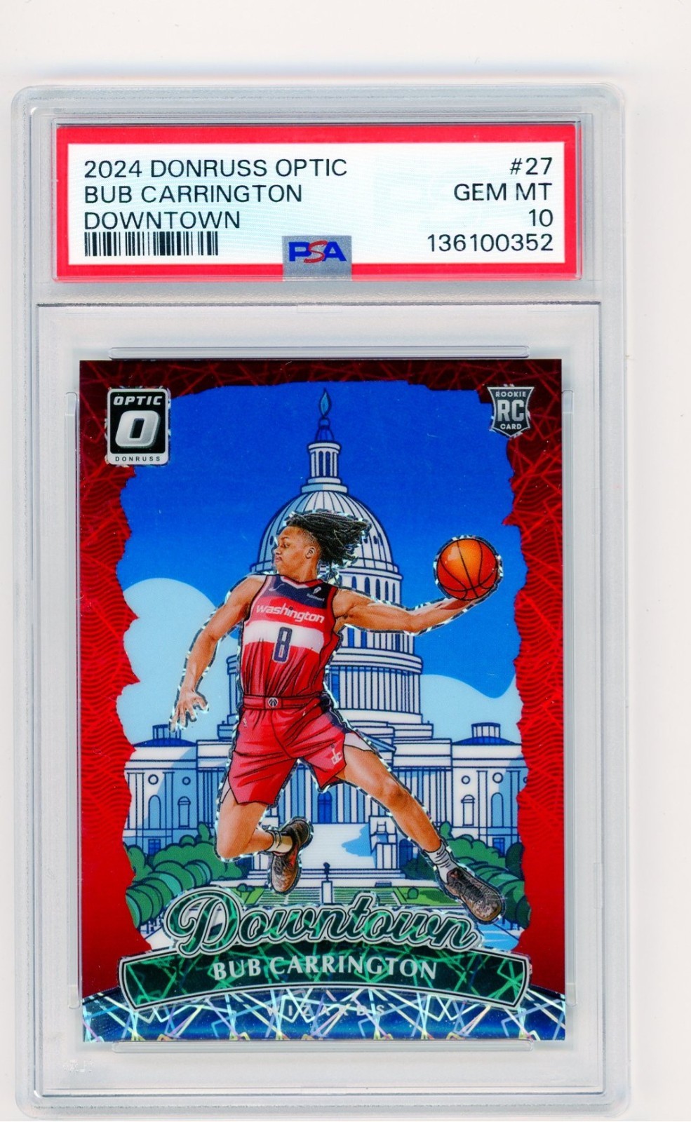 2024-25 Donruss Optic Downtown Bub Carrington RC Rookie PSA 10 Gem Mint B2