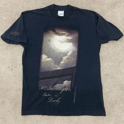 Vintage National Gallery T-Shirt Medium 1996 Joseph Wright Of Derby Artwork Art 