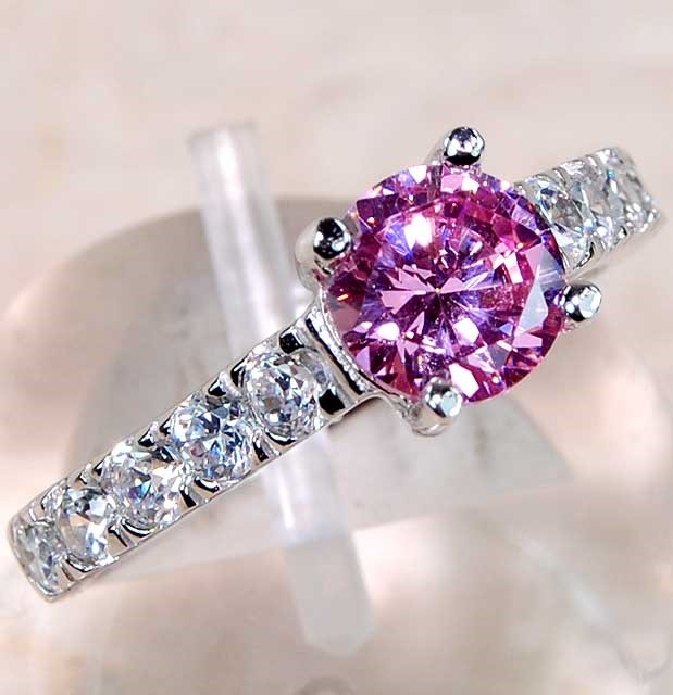1CT Heat Treated Pink Topaz 925 Solid Sterling Silver Ring Sz 9 &5-5