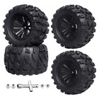 Preglued RC 1/10 Monster Truck Tires and 12mm Hex Wheels for Traxxas Stampede...