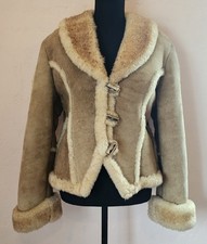 SHEEPSKIN TRADER Shearling Lambskin Suede Leather Coat Jacket No Sz XS S VINTAGE