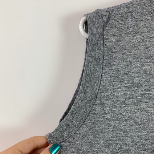 Vintage 80s Wrights Heather Gray Crewneck Sleeveless Blank T-Shirt Tank Top Lg - Picture 5 of 6