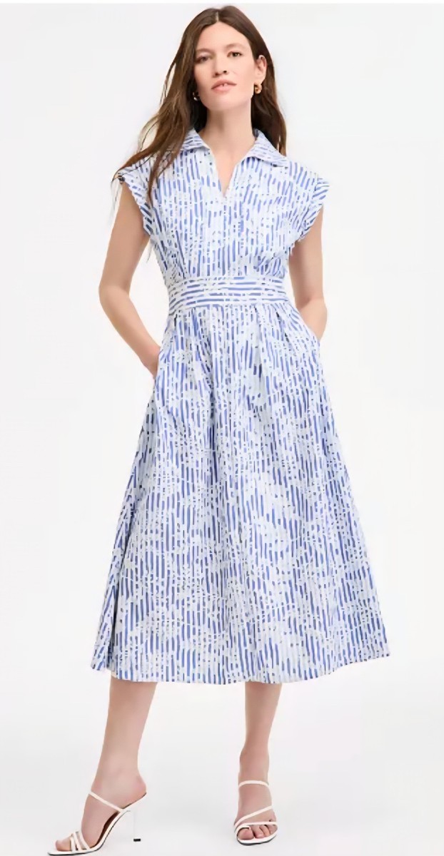 kensie women's embroidered cotton midi dress kensie Women's Embroidered Woven V-Neck Midi Dress