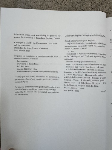 Kaqchikel Chronicles – 2006 Definitive Edition – Mayan History – Maxwell & Hill - Picture 4 of 8