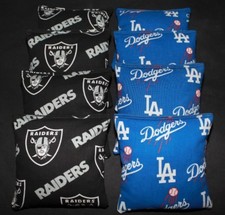 LA DODGERS  OAKLAND RAIDERS 8 ACA Regulation CORNHOLE BEAN BAGS
