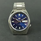 Seiko 5 21 Jewels Automatic Watch 7S26-0480 Vintage Blue Dial Transparent SNXS77