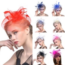 Women's Kentucky Fascinators Tea Party Derby Hat Mesh Floral Feather for Wedding