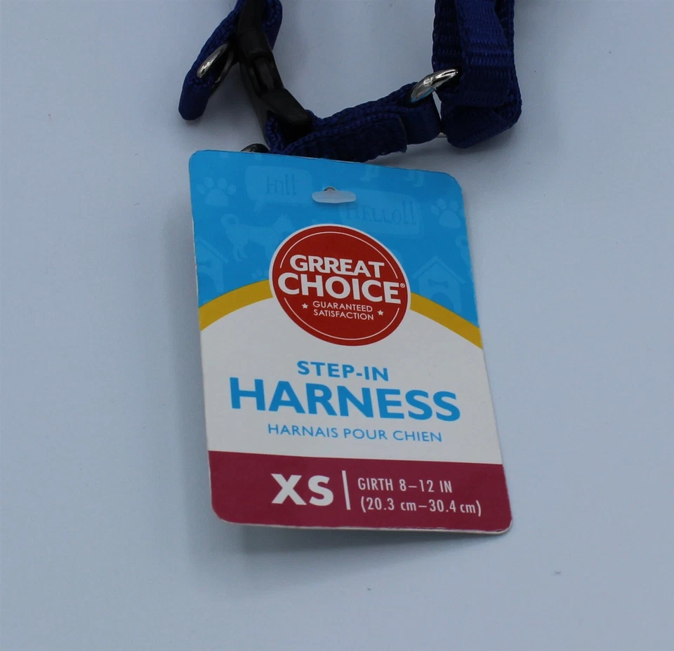 Arnés de nailon para perros Grreat Choice extra pequeño XS 8"-12" circunferencia azul Foto 2 de 2