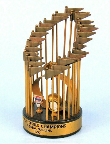 FLORIDA MARLINS WORLD SERIES TROPHY 1997 MINIATURE REPLICA BASEBALL MEMORABILIA - Bild 3 von 9