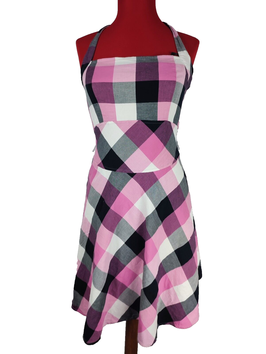 Love Japan OGE & CO Womens Pink Check Holiday Summer Beach Cotton Dress  Size M