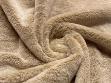 Luxury Short Plush Super Soft Faux Fur Fabric Material CAMEL FROST