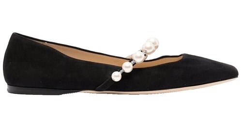 Jimmy Choo Leather Ballet Pink Flats Gold Cap Accents Sz 8.5  Jimmy Choo Leather Ballet Pink Flats Gold Cap Accents Sz 8.5 Ballet core main image 0