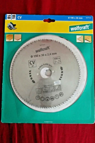 Wolfcraft Kreissägeblatt 190 x 30 x 2,4 mm 100 Zähne CV Art.Nr. 6277000