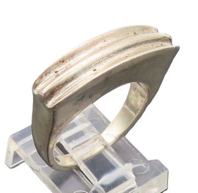 925 Sterling Silver Vintage Ring Minimalist Solid Carved Sz 7