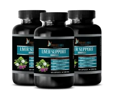milk thistle extract - LIVER SUPPORT COMPLEX - detox pills - 3 Bot 180 Capsules