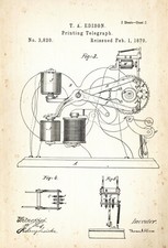 9621.Decoration Poster.Home wall.Room art decor.Edison printing Telegraph patent