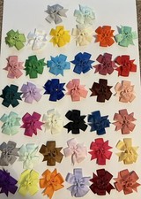 LOT MIX 38 PCS Boutique Hair Bows Girl Baby Alligator Clip Grosgrain Ribbon