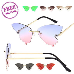 Fashion Rimless Sunglasses Women Glasses Butterfly Heart Cloud Summer Shades