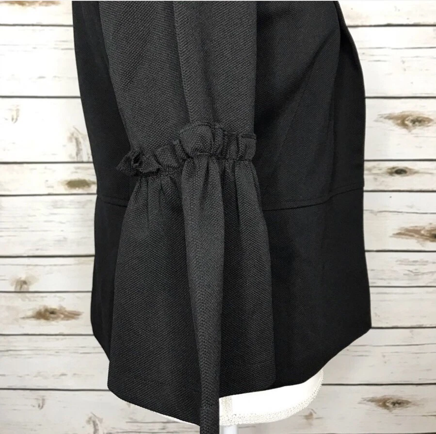 Chaqueta estilo blazer de frente abierto negra suave manga campana ASDS 3/4 para mujer talla M Foto 4 de 4