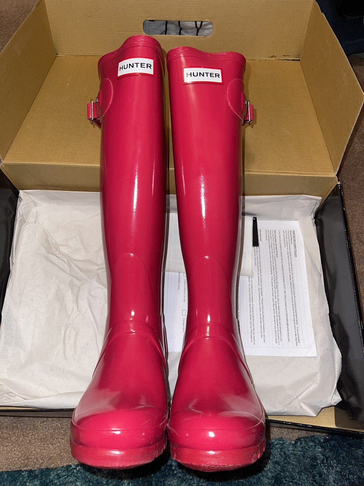 Hunter tall rain boots for women size 6 waterproof durable stylish-image