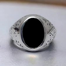 Onyx Gemstone With 925 Sterling Silver Groom Ring For Men's #AL266